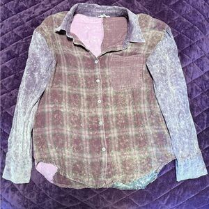 Mystree Lavender Plaid Shirt